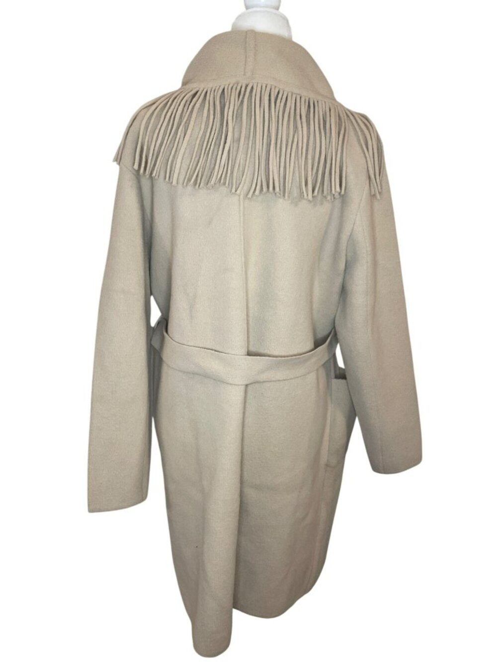 NVLT Camel Clair Light Camel Fringe Belted Coatigan Women's L/G $160 NWT - Picture 7 of 8